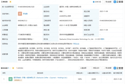 星巴克在華成立創(chuàng)新科技公司，深耕人工智能應(yīng)用軟件開(kāi)發(fā)